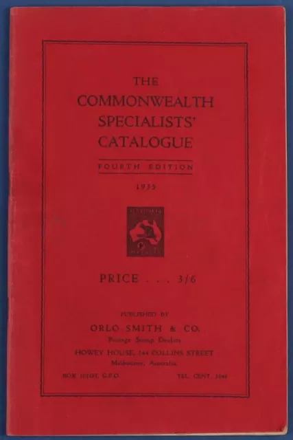 CATALOGUES Australia ACSC 4th Edition 1935 pub by Orlo-Smith & Co.