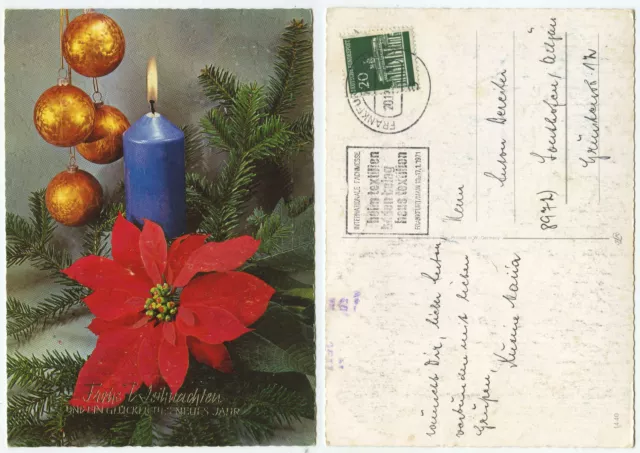 34804 - Advent candle - Christmas - postcard, run Frankfurt 20.12.1970