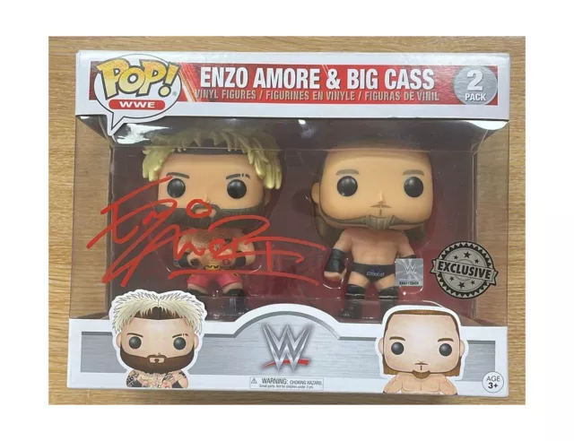 WWE Funko Pop! 2 Pack Enzo Amore and Big Cass Signed by Enzo Authentic wth COA