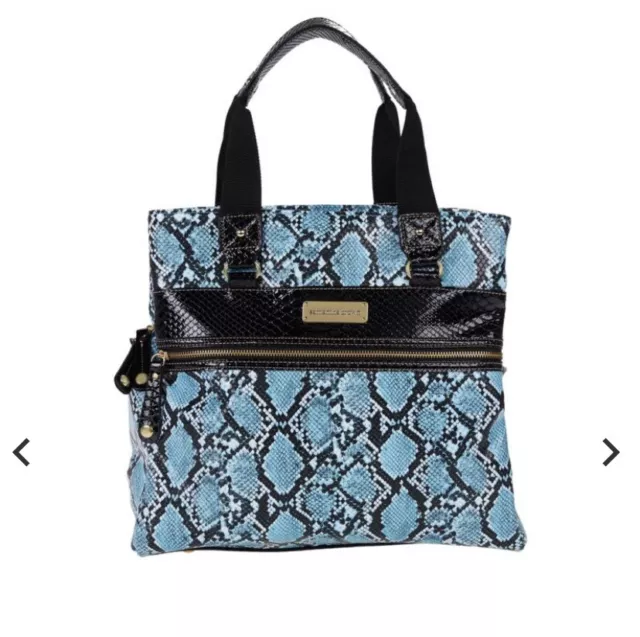 Samantha Brown Embossed Metro Tote Turquoise/black