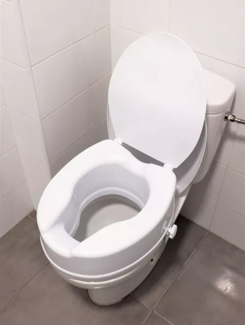 Raised Toilet Seat with Lid 4 Inches Toilet Seat Riser Post Surgery Aid Mobility