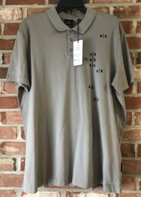 Armani Exchange Men's SZ XL Sustainable values Polo Shirt Gray