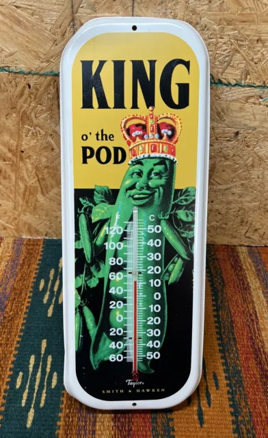 King O’ The Pod Thermometer Tin Metal Advertisement Advertising