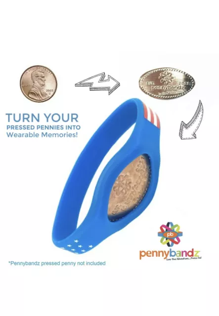 Pennybandz® Pressed Penny Holding Souvenir Wristband for Elongated Coins - Youth