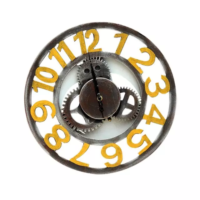 Rustic Vintage Wooden Gear Wall Clock Large Wall Clock For