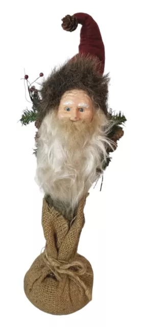 Primitive Santa Claus Handcrafted Home Decor County Santa 15"tall Vintage