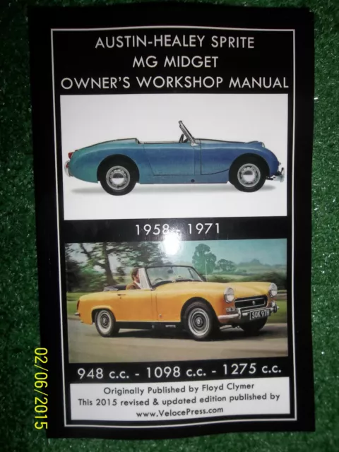 Austin-Healey Sprite Mki Mkii Mkiii Mkiv Mg Midget Mk1 2 3 Workshop Manual 58-71