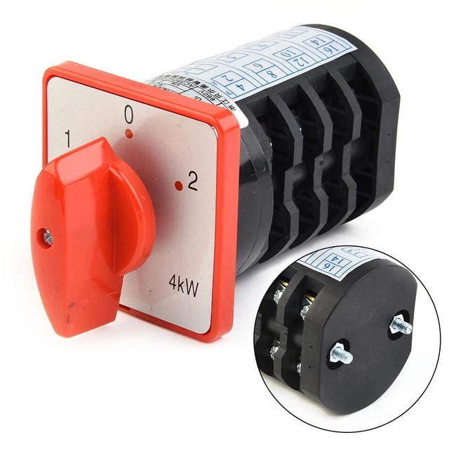 COMMUTATING CHANGEOVER SWITCH 2 Pole 3 Position Cam Changeover Control ...