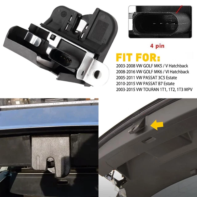 TAILGATE BOOT LOCK LATCH CATCH ACTUATOR FOR VW GOLF MK5 Touran Passat