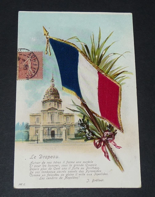 Cpa Carte Postale 1909 France Militaria Le Drapeau Armee Francaise Invalides