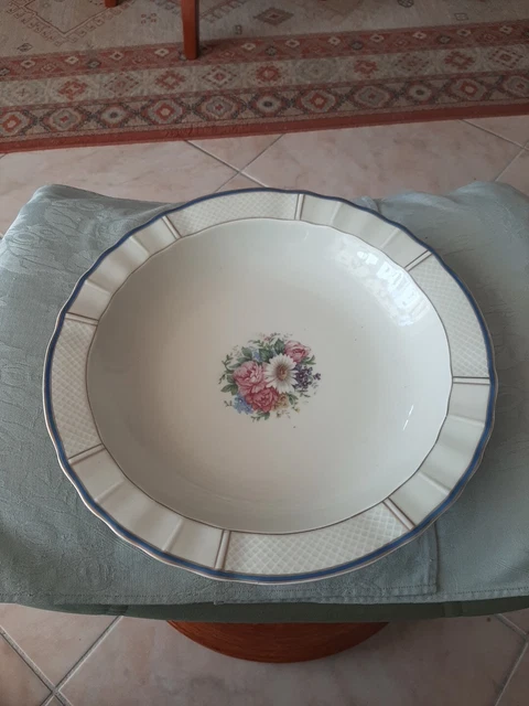 GRAND PLAT ROND HENRIOT QUIMPER Décor Fleurs Diamètre 31 cm