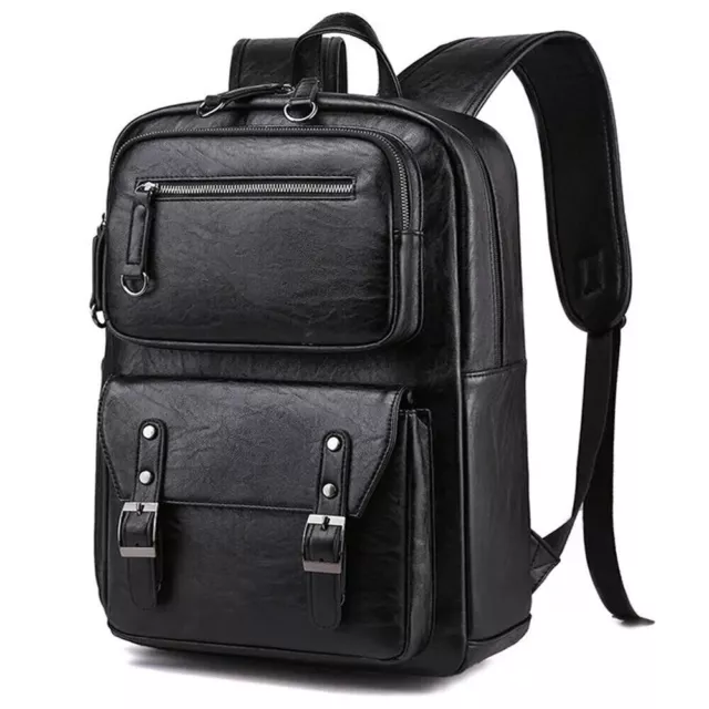 Men's Genuine Leather Backpack Business Laptop Backpack Waterproof Travel Bag