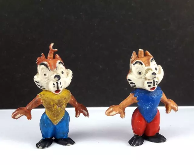 1960's Walt Disney Argentina Miniature Toys Set Rubber Figures Chip n' Dale Rare 2