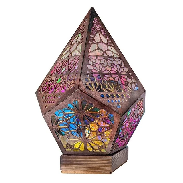 CDIYTOOL Base per display con luci a LED, in legno, rettangolare, con USB, base per display da tavolo, ornamento decorativo per piatto acrilico fai da te, illuminato bianco caldo (2