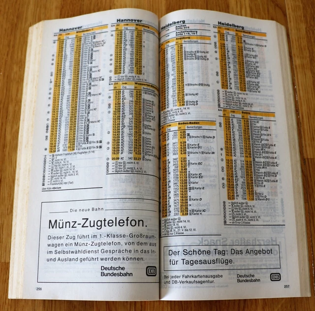 DB STADTEVERBINDUNGEN SOMMER 1990 German Train Timetable [Germany] £6. ...