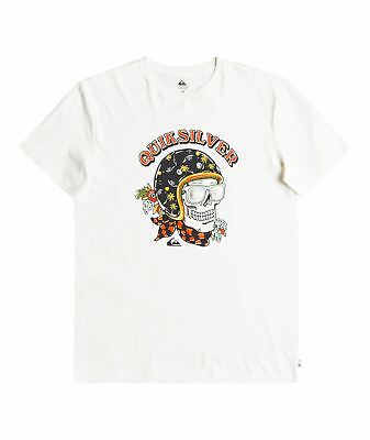 T-shirt da uomo in cotone SS Quiksilver ~ crema Skull Trooper