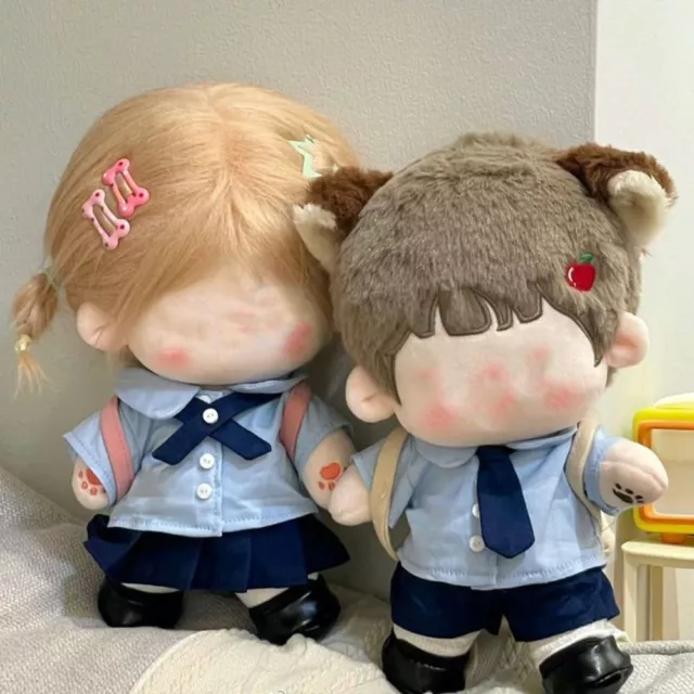 20cm Miniature School Uniform Shirt Necktie Pants Set  Cotton Stuffed Doll