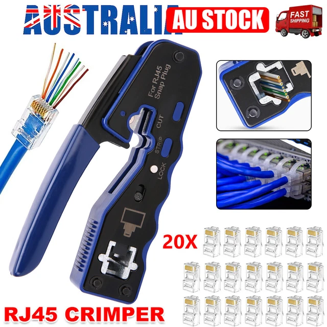 RJ45 CRIMPER TOOL Cable Crimpers Cat 5e 7 Connector Crimping Kit ...