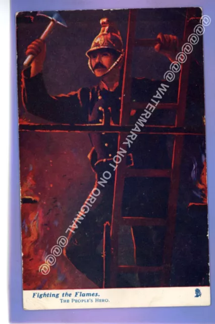 Anfang 1905 Feuerwehr Feuerwehr Bekämpfung Feuer People Heros Tuck Postkarte