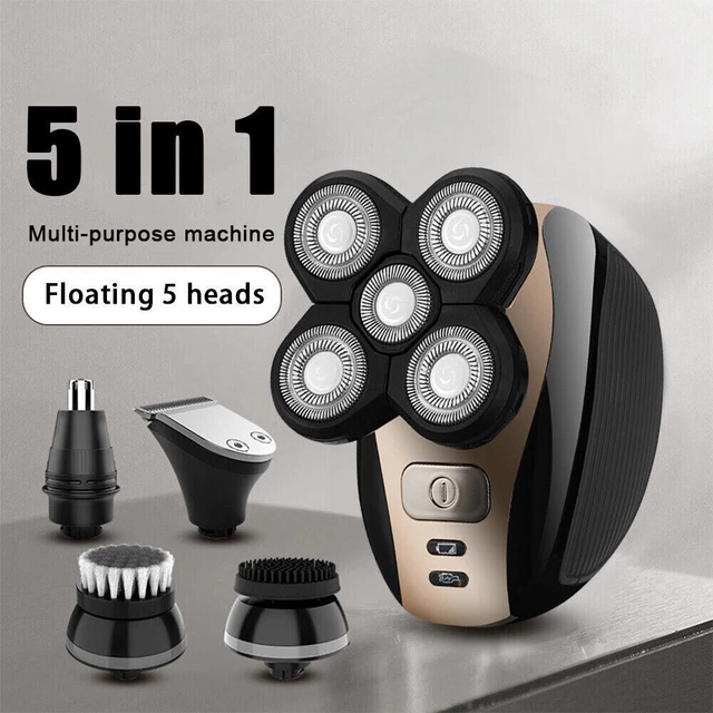 Men 5 Head Electric Shaver Razor Bald Beard Hair Skull Trimmer Beard Remover UK