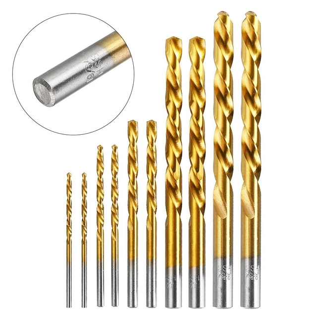 10pcs/ Left Hand Drill Bits Straight Shank Left Way HSS Drilling Tool/ 3.2-8.7mm