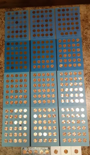 lincoln penny set collection 1909 vdb-2022 p d s wheat cent plus bu memorial