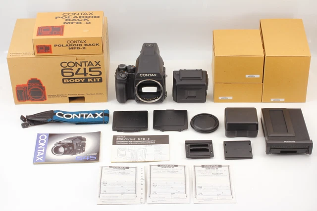 [Top MINT BOX] Contax 645 Film Camera Body AE Finder MFB-1 MFB-2 From JAPAN