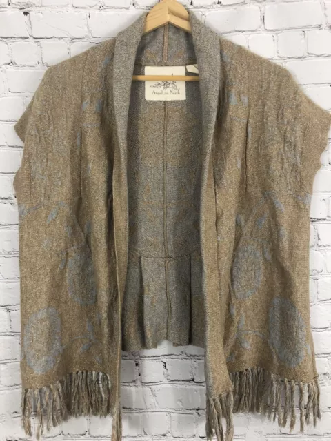 Anthropologie Angel Of The North Fringe Sweater Knit Cardigan Size Small