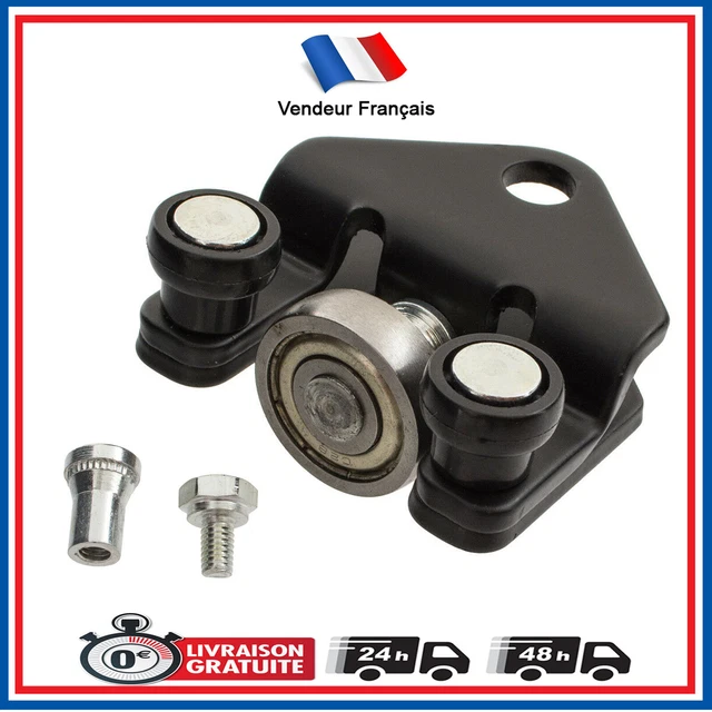 Kit Rail Guide Et Galet Central Pour Porte Latérale Coulissante - Compatible Renault Master III, Opel Movano B, Nissan NV400
