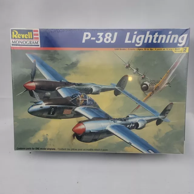 Revell Monogram P-38J Lightning 1:48 Scale Model Plane Kit 85-5479 Sealed