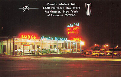 Manhasset NY Mandia Motors Dodge Dealership. Postcard