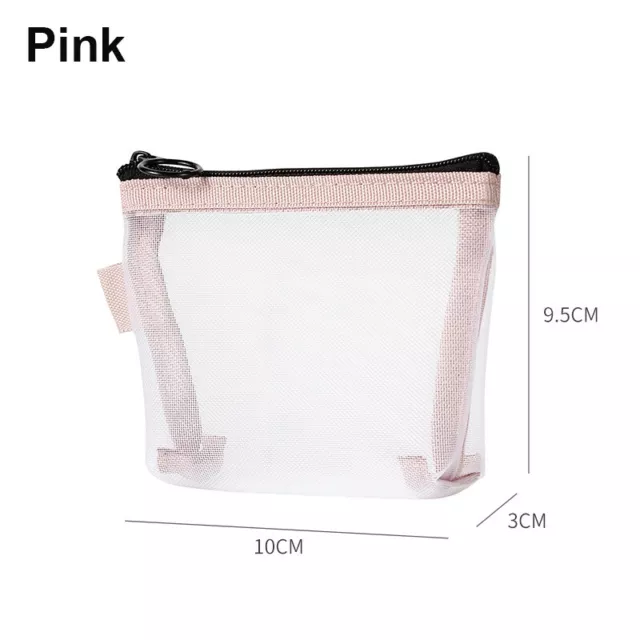 10Pcs Small Mesh Storage Bags with Zips Clear Cosmetic Makeup Coin Case Mini Bag