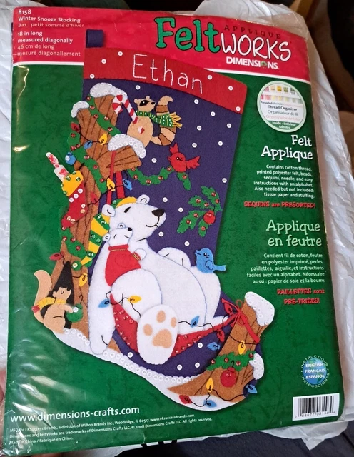 Kit de Medias de Navidad Dimensions Felt Works NUEVO 8158 Invierno Osos Polares