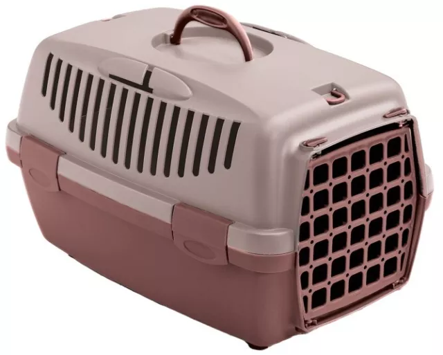 Kerbl Gulliver 1 Transportbox (für Katzen, 48x32x31cm, pink/braun)