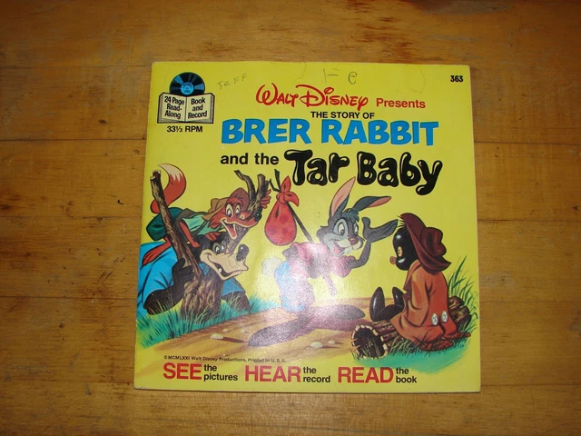 WALT DISNEY PRESENTS Brer Rabbit And The Tar Baby Book & Record 33 1/3 ...