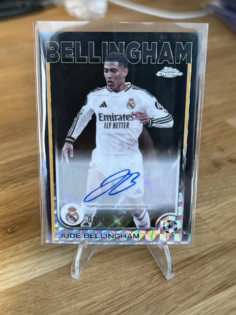 JUDE BELLINGHAM TOPPS Chrome 2024/25 Black Lazer Autograph Orange 