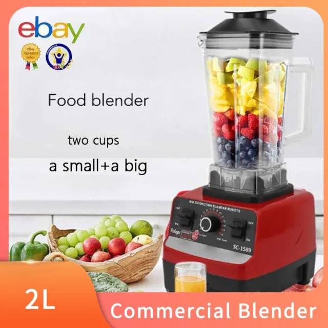 Commercial 2L Blender Food Processor Mixer Ice Crusher Smoothie Juicer Two jugs