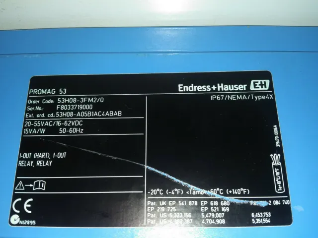  Endress Hauser Promag 53 , order code 53H08-3FM2/0, Ser.No : F8033719000 2