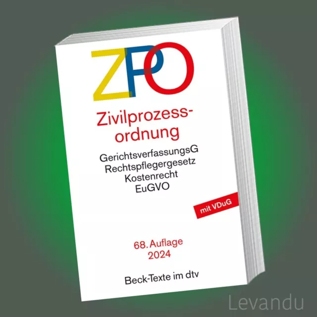 ZIVILPROZESSORDNUNG (ZPO) | Beck-Texte im dtv 5005 - 68. Auflage 2024