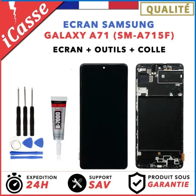 ECRAN COMPLET avec CHASSIS pour SAMSUNG GALAXY A71 SM-A715F OUTILS + COLLE
