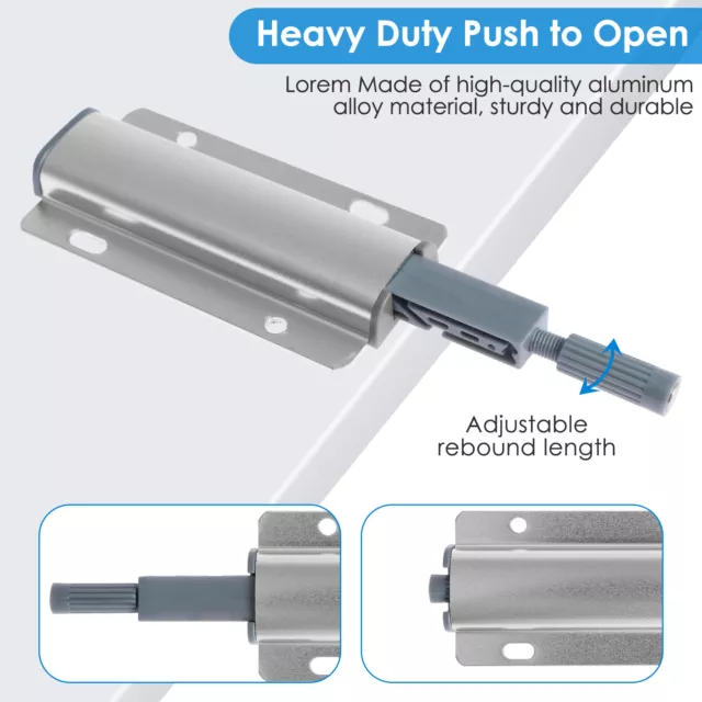 10XPush to Open Door Latch Magnetic Push Latch Aluminum Alloy Cabinet Door☧Latch