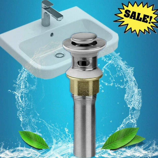 BATHROOM SINK POP Up Drain with Overflow Vessel Vanity Sink Drain 11/2