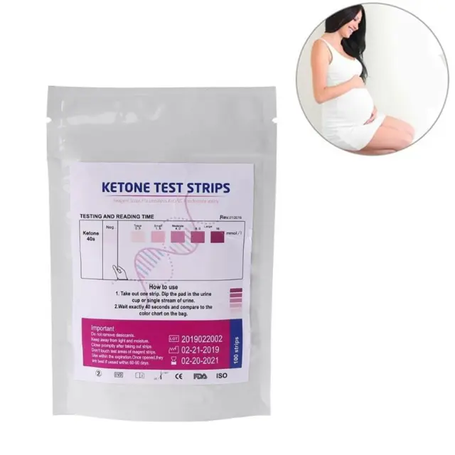 100 Pcs/bag Urine Ketone Test Strips Keto Acid Ketone Strips 2024 NEW