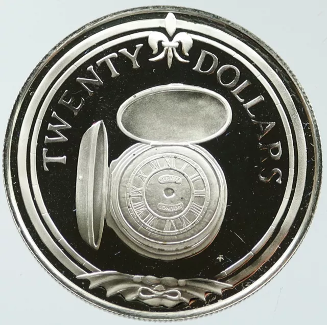 1985 British Virgin Islands Treasure POCKET WATCH Proof Silver $20 Coin i116850