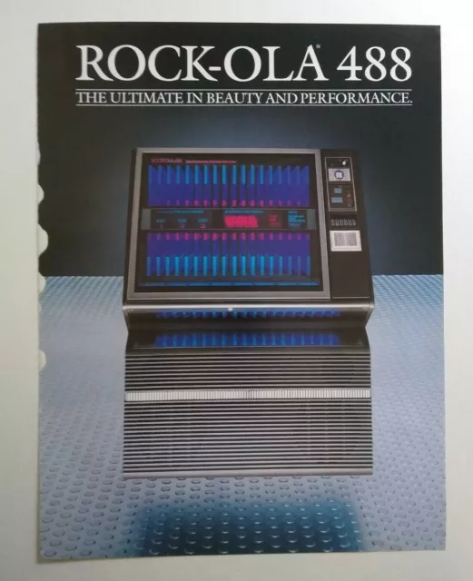 Rock Ola 488 Golden Sunset Jukebox FLYER Original Phonograph Music 1981 Advert