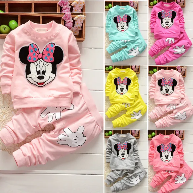Kids Baby Girls Clothes Minnie Mouse Sweatshirt Top Pants Tracksuit Outfits Xmas 2