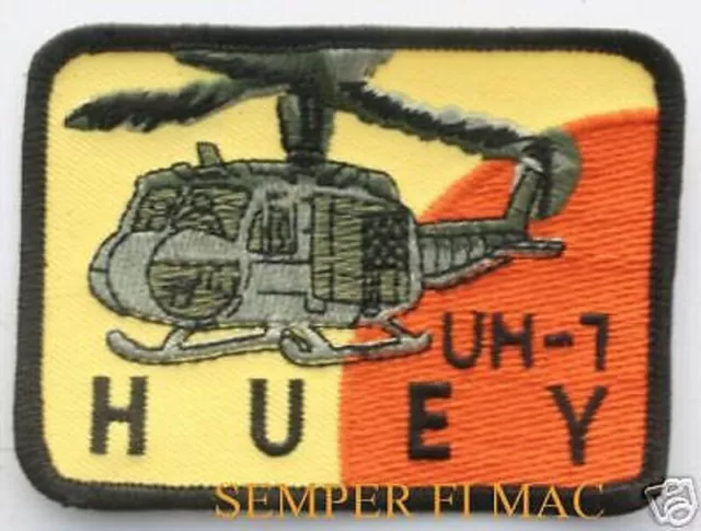 Uh-1 Huey Hat Patch Us Army Marine Navy Usaf Helicopter Pin Up Helo Maw Afb Wow