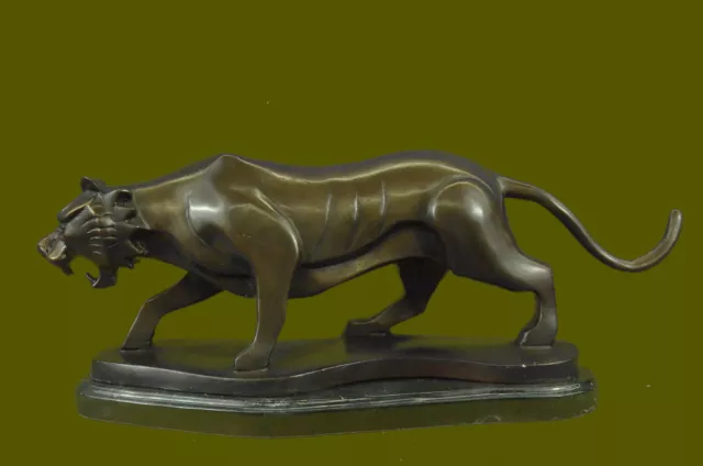 French Mogniez Mid Century genuine art deco bronze tiger Home cabin Figurine Art