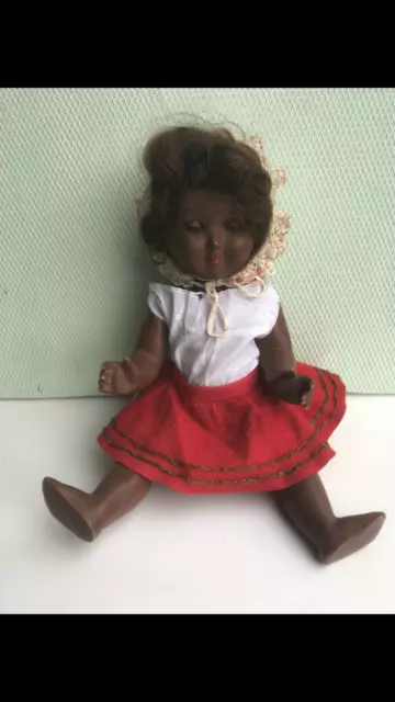 BAMBOLA BAMBOLOTTO BACHELITE epoca nera Anni 50 vintage rara