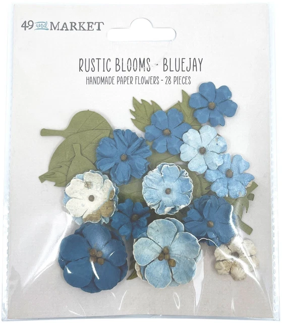49 And Market flores de papel rústicas flores 28/paquete-Bluejay